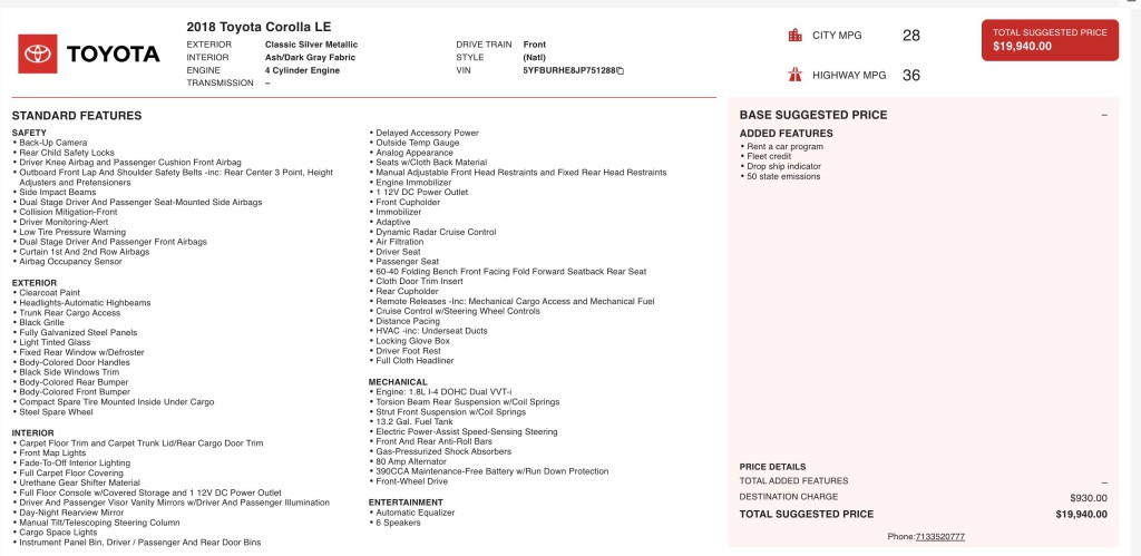 2018 Toyota Corolla Image 3