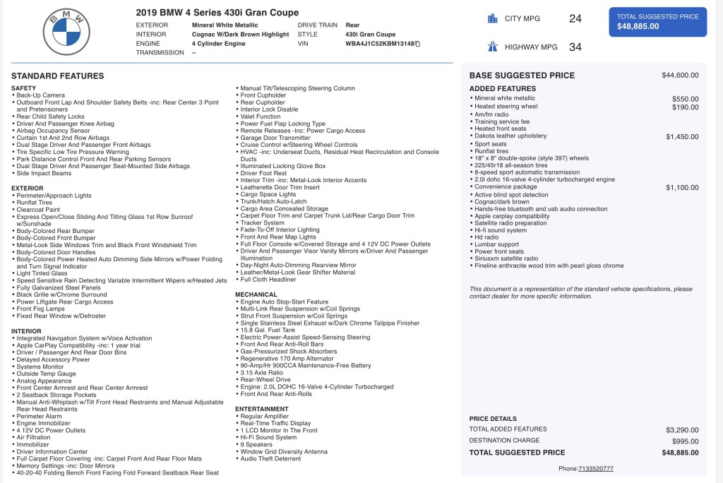 2019 BMW 4 Series Image 3