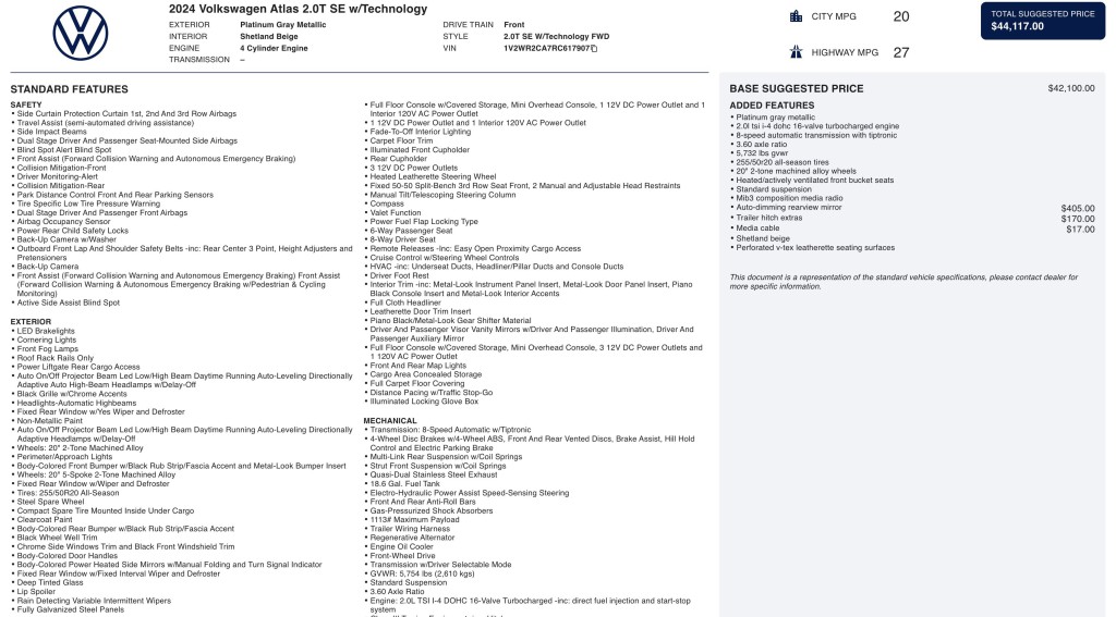 2024 Volkswagen Atlas Image 3
