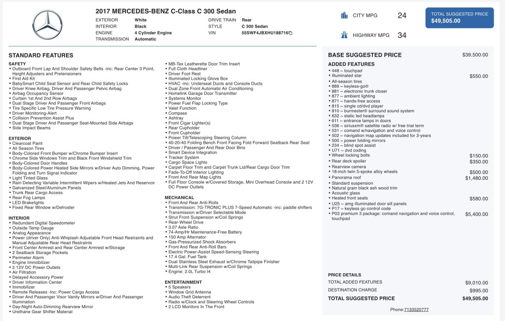 2017 Mercedes-Benz C-Class Image 3