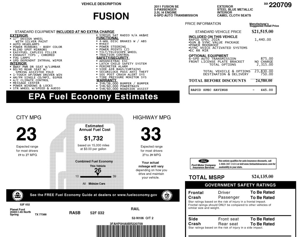 2011 Ford Fusion Image 7