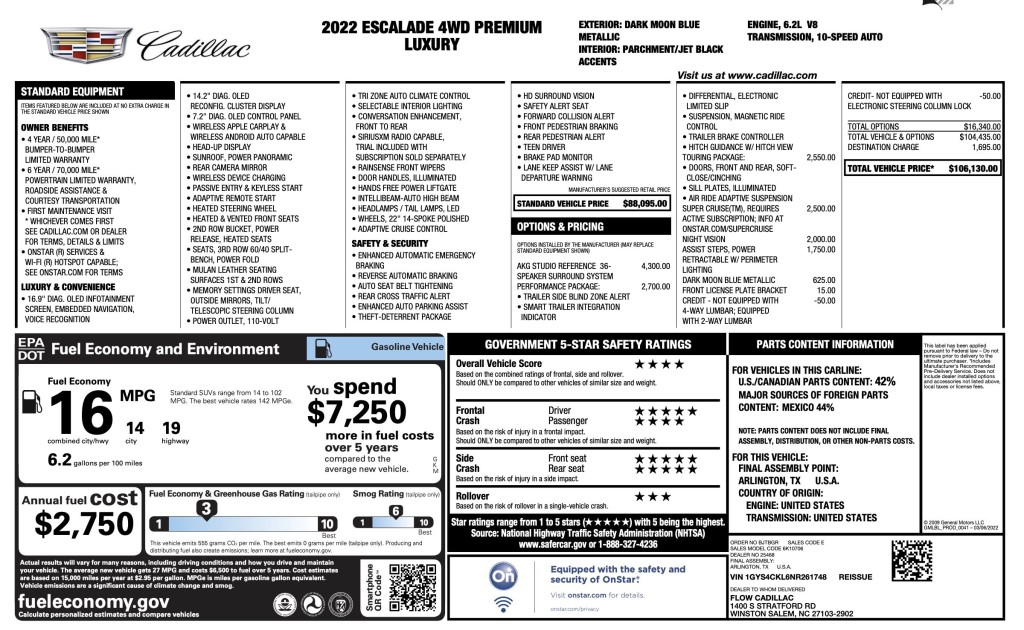 2022 Cadillac Escalade Image 3