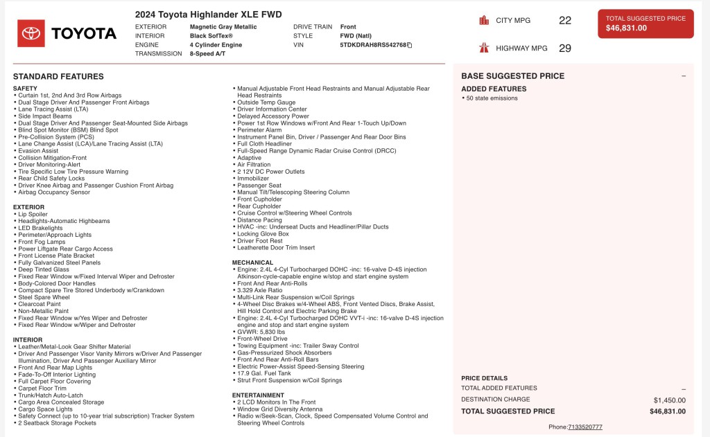 2024 Toyota Highlander Image 6
