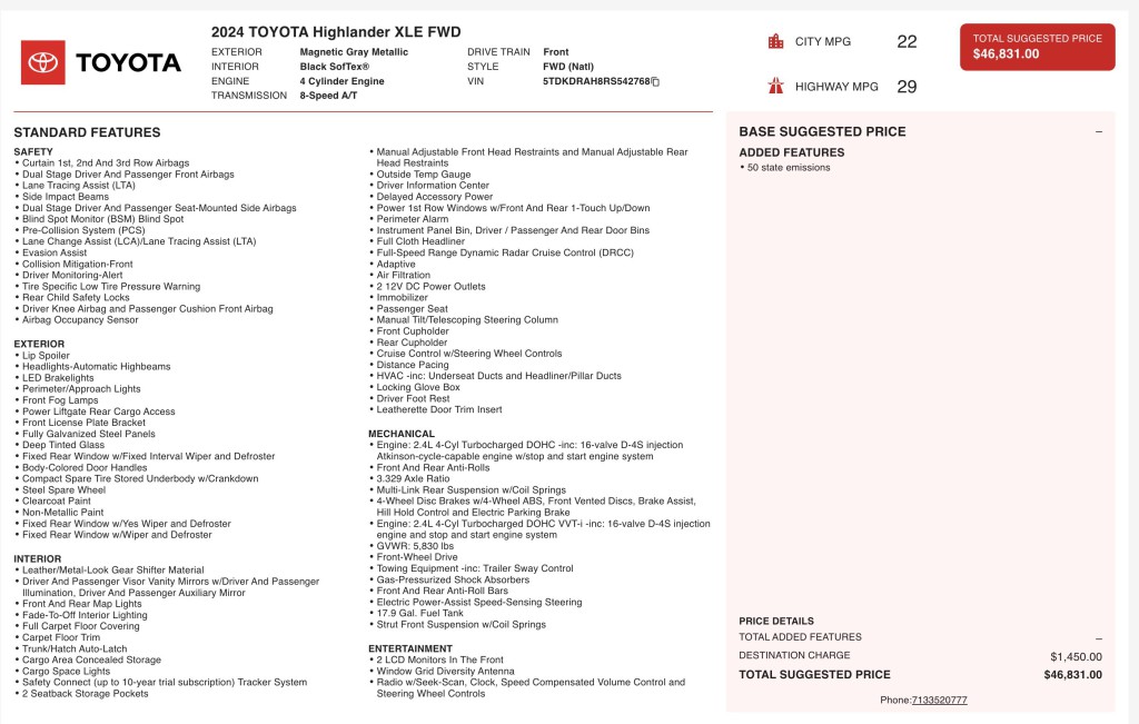 2024 Toyota Highlander Image 14