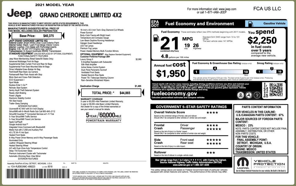 2021 Jeep Grand Cherokee Image 3