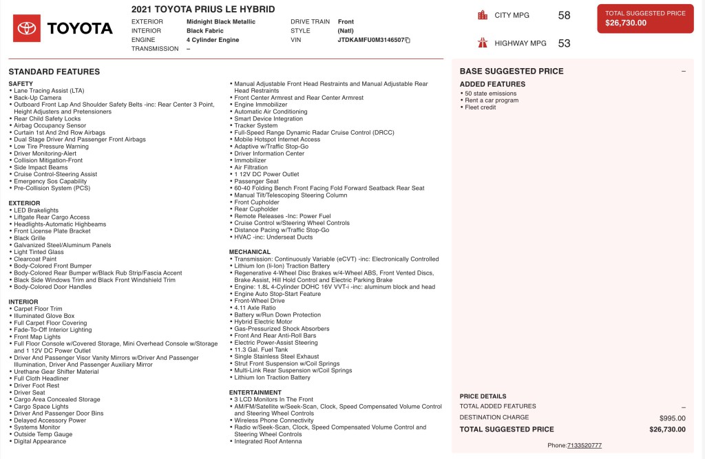 2021 Toyota Prius Image 6