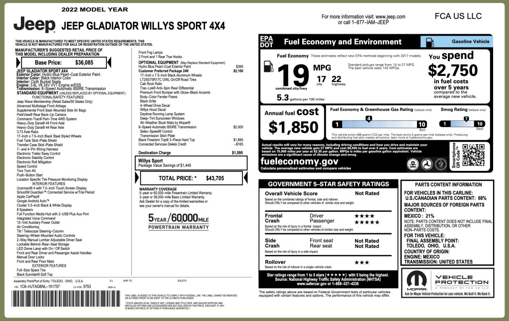 2022 Jeep Gladiator Image 6