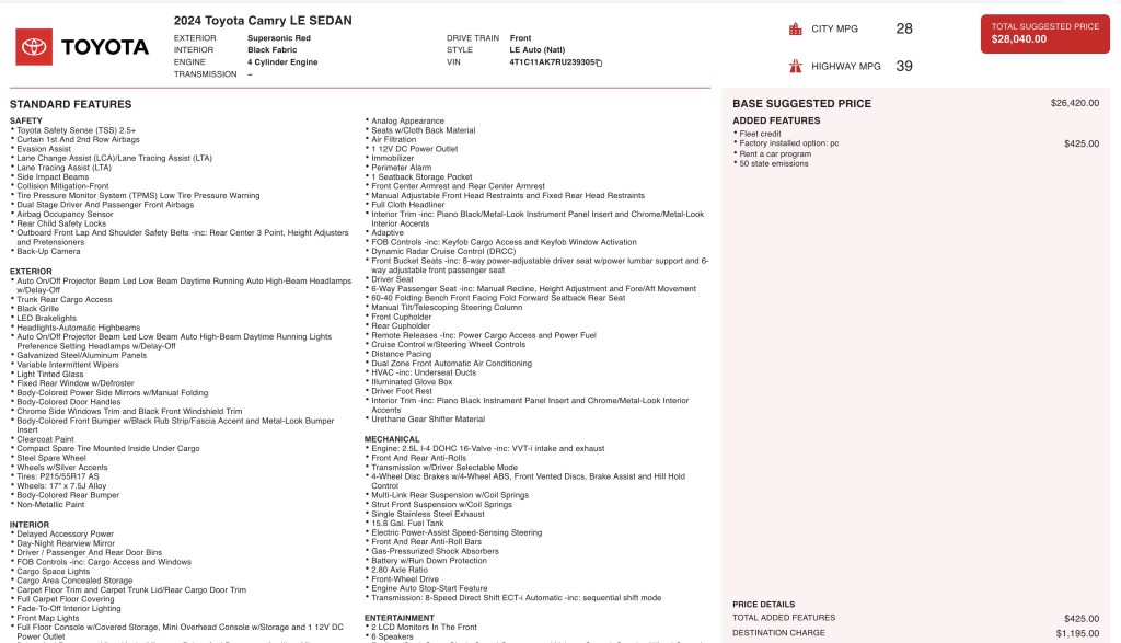 2024 Toyota Camry Image 6