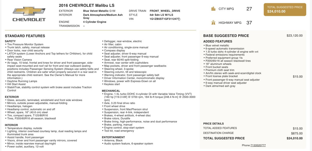2016 Chevrolet Malibu Image 6