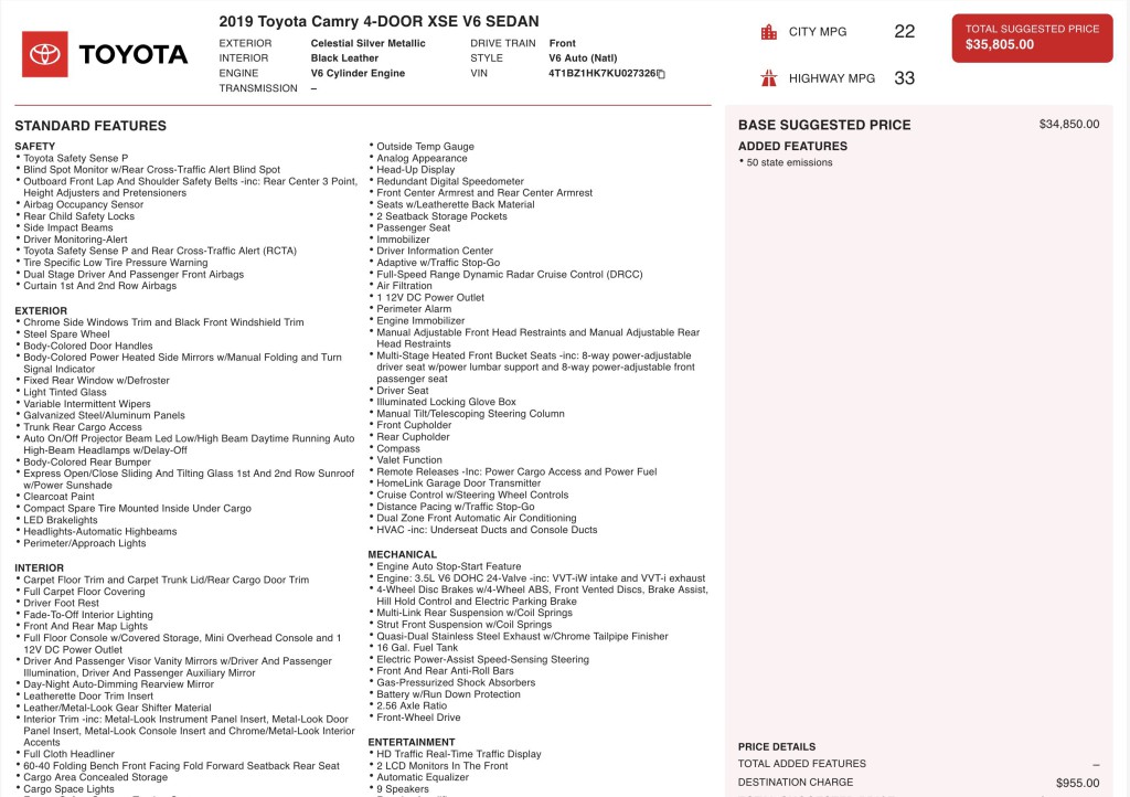 2019 Toyota Camry Image 11