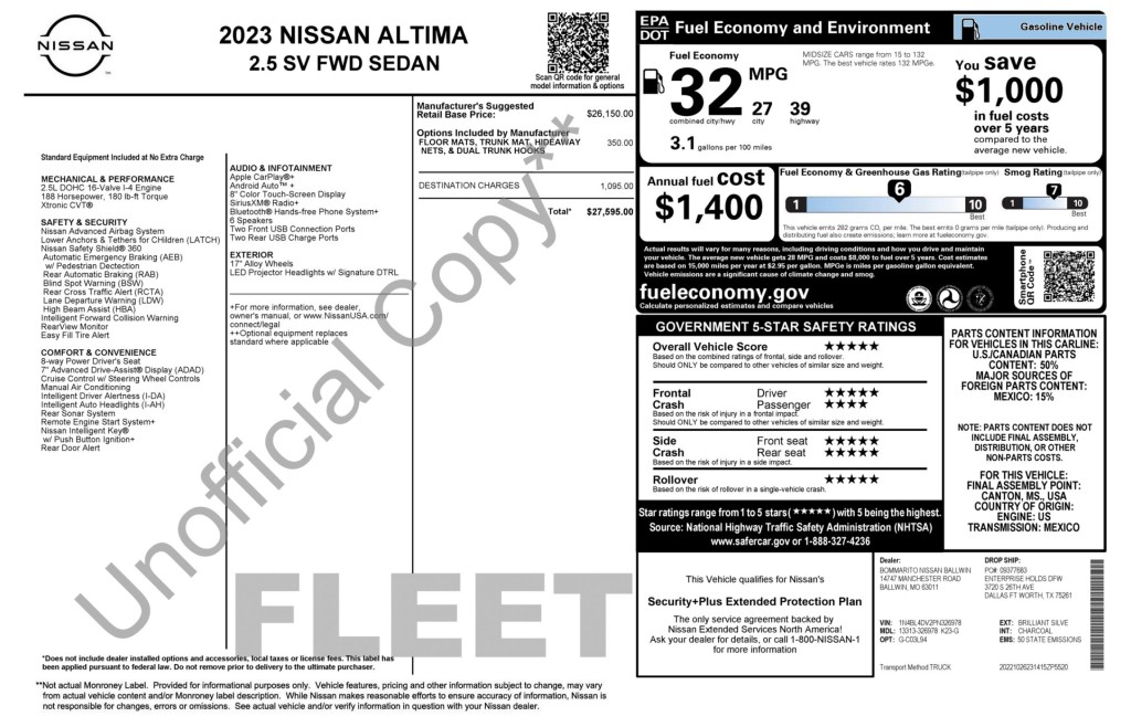 2023 Nissan Altima Image 7