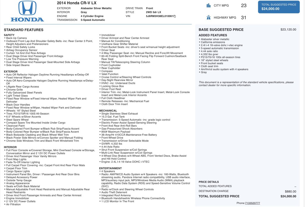 2014 Honda CR-V Image 1