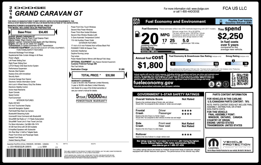 2018 Dodge Grand Caravan Image 11