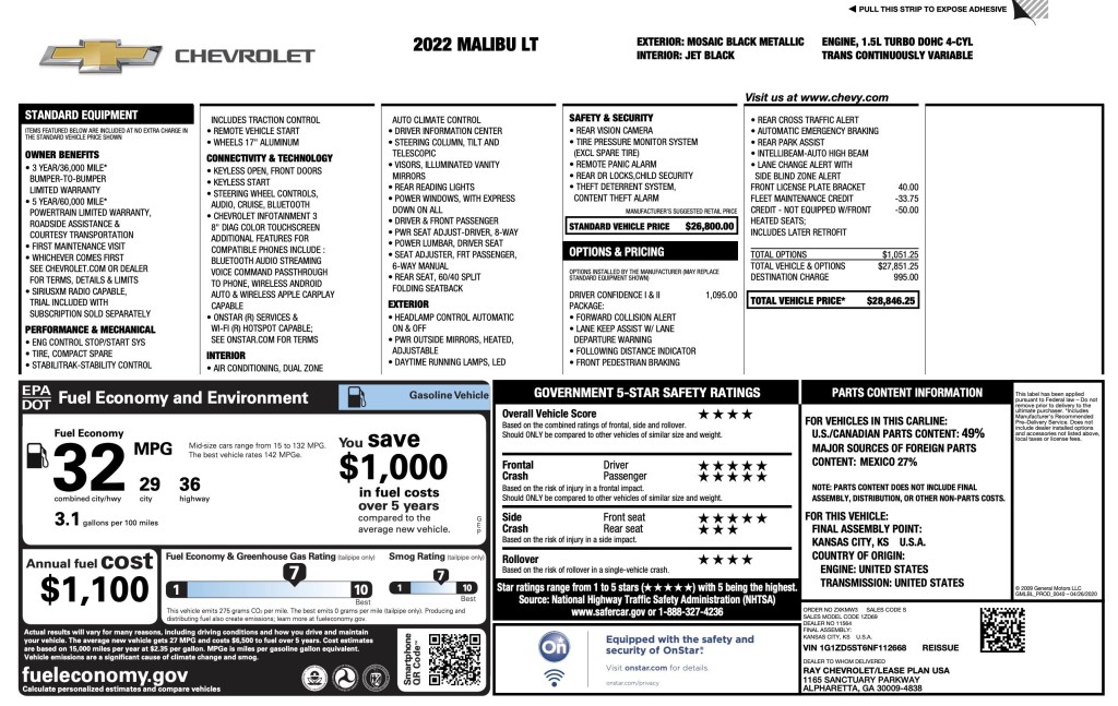 2022 Chevrolet Malibu Image 3