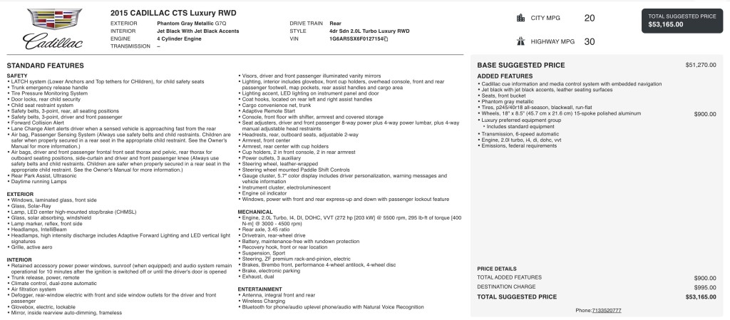 2015 Cadillac CTS Image 7