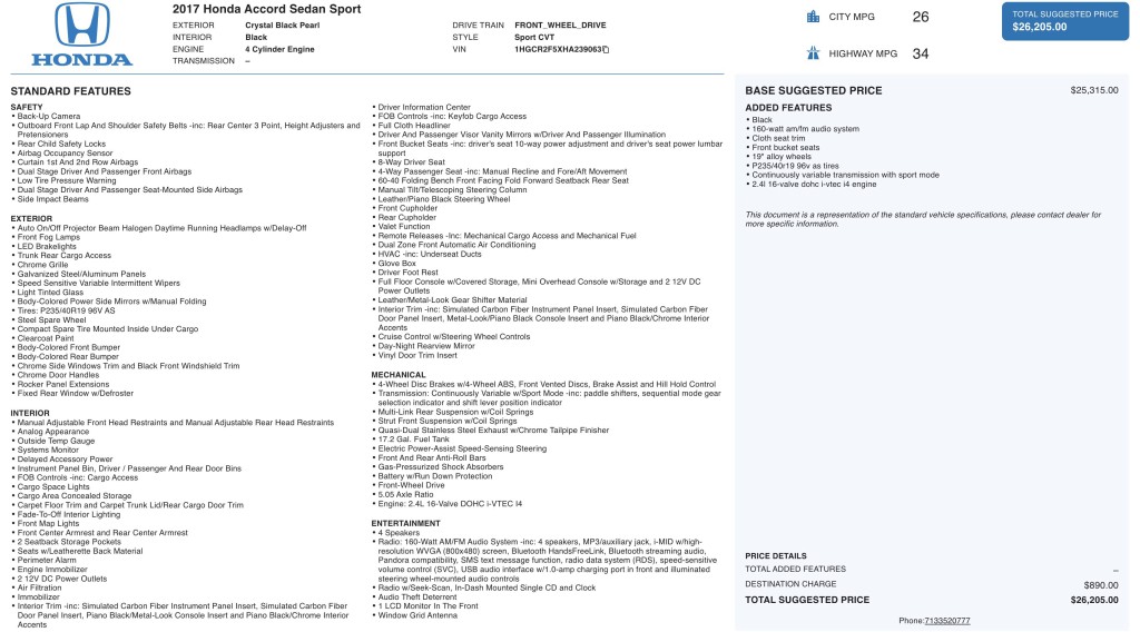 2017 Honda Accord Image 12