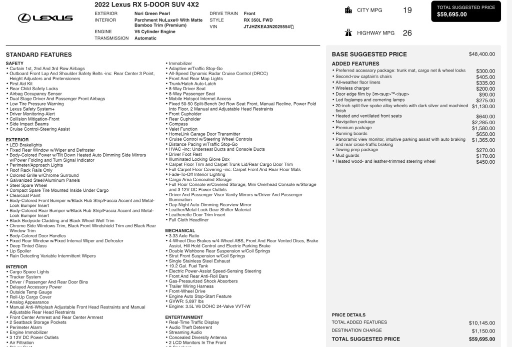 2022 Lexus RX Image 6