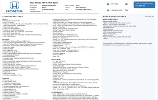 Image for 2022 Honda HR-V Sport ID: 7136087