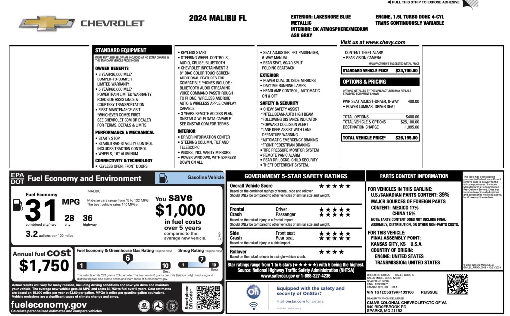 2024 Chevrolet Malibu Image 11
