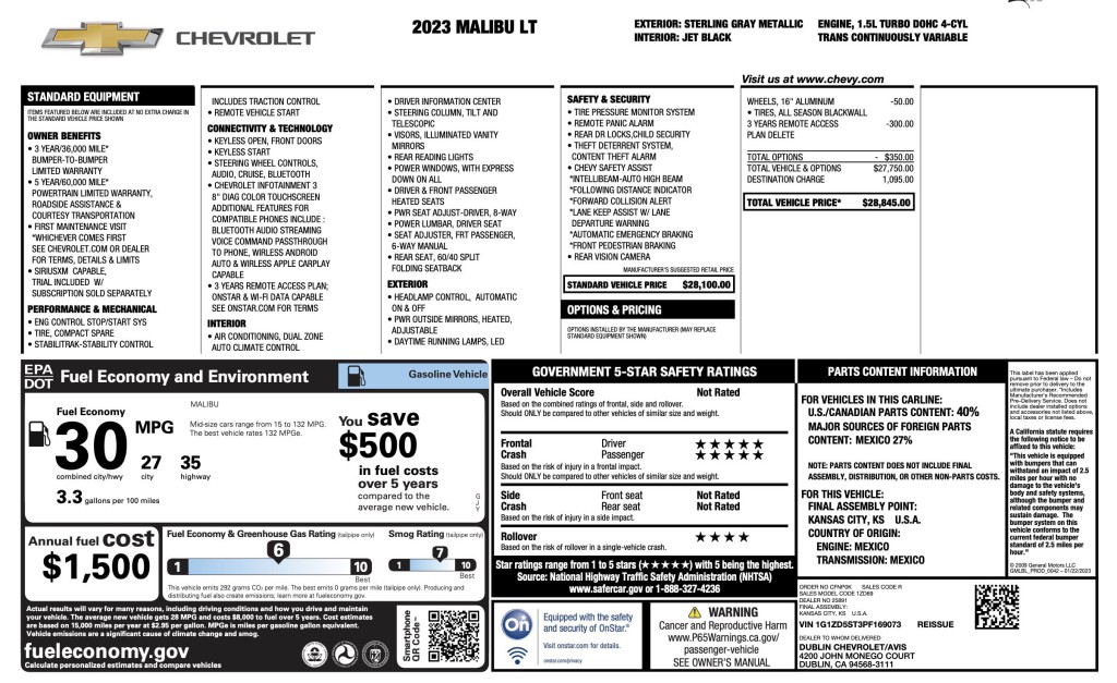 2023 Chevrolet Malibu Image 11