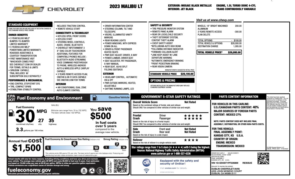 2023 Chevrolet Malibu Image 11
