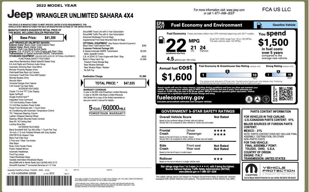 2022 Jeep Wrangler Image 6