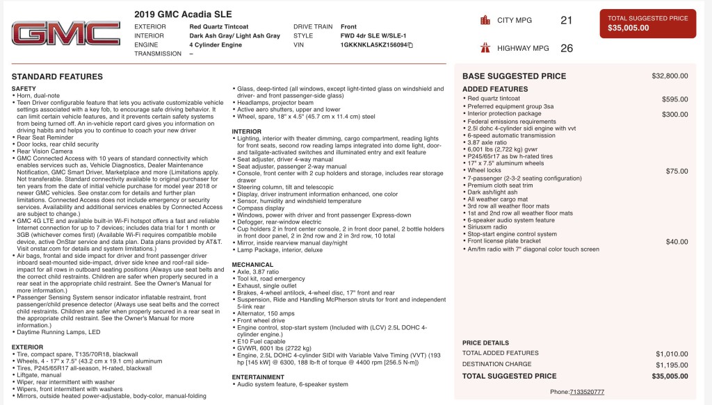 2019 GMC Acadia Image 3