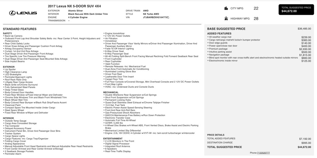 2017 Lexus NX Image 11