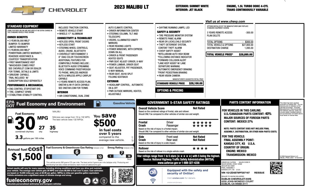 2023 Chevrolet Malibu Image 11