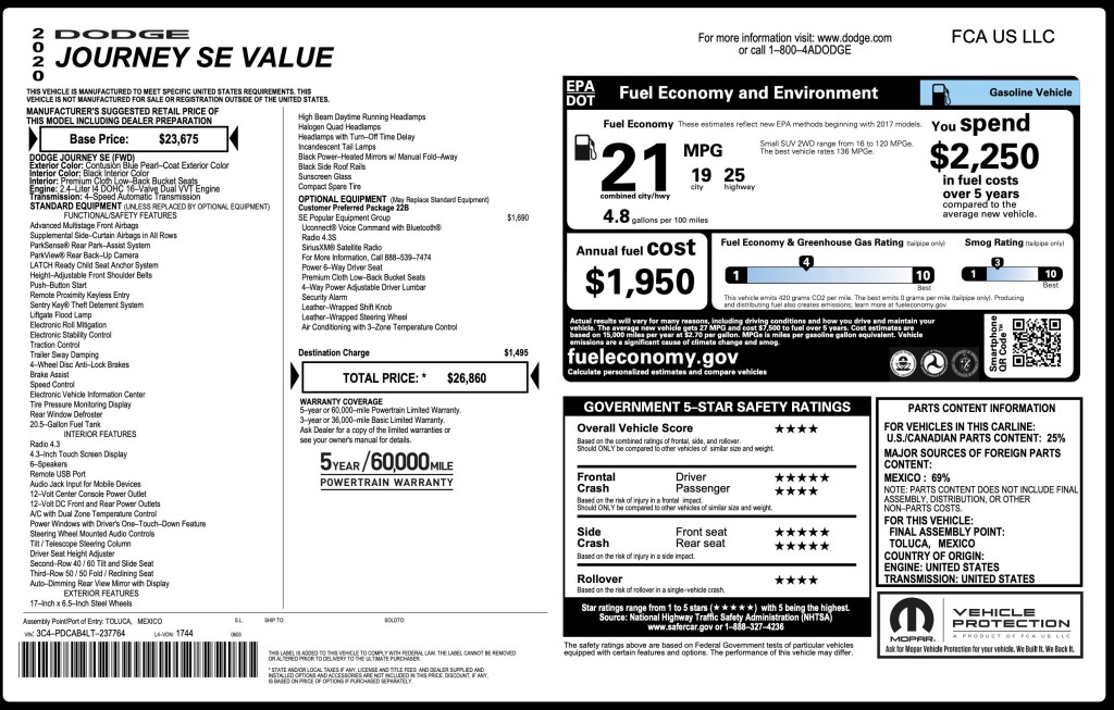 2020 Dodge Journey Image 3