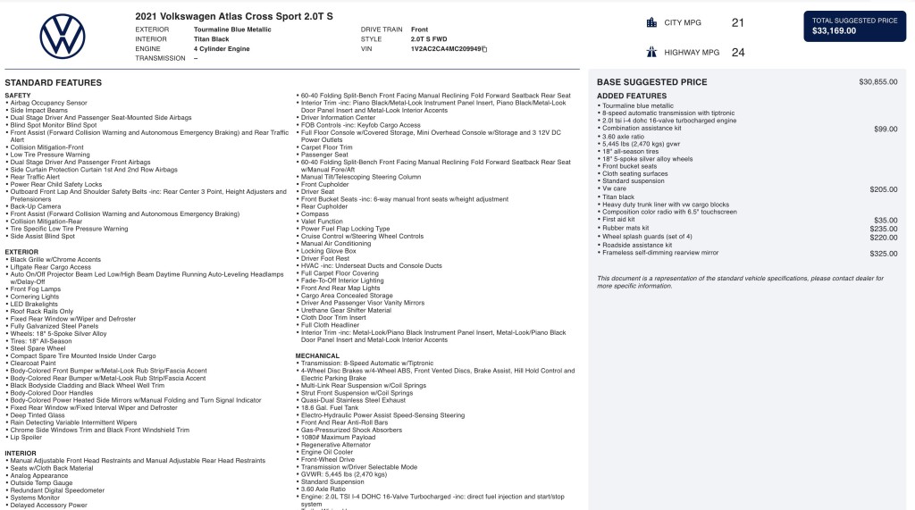 2021 Volkswagen Atlas Cross Sport Image 7