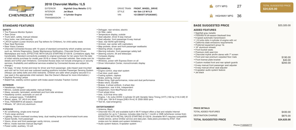 2018 Chevrolet Malibu Image 3