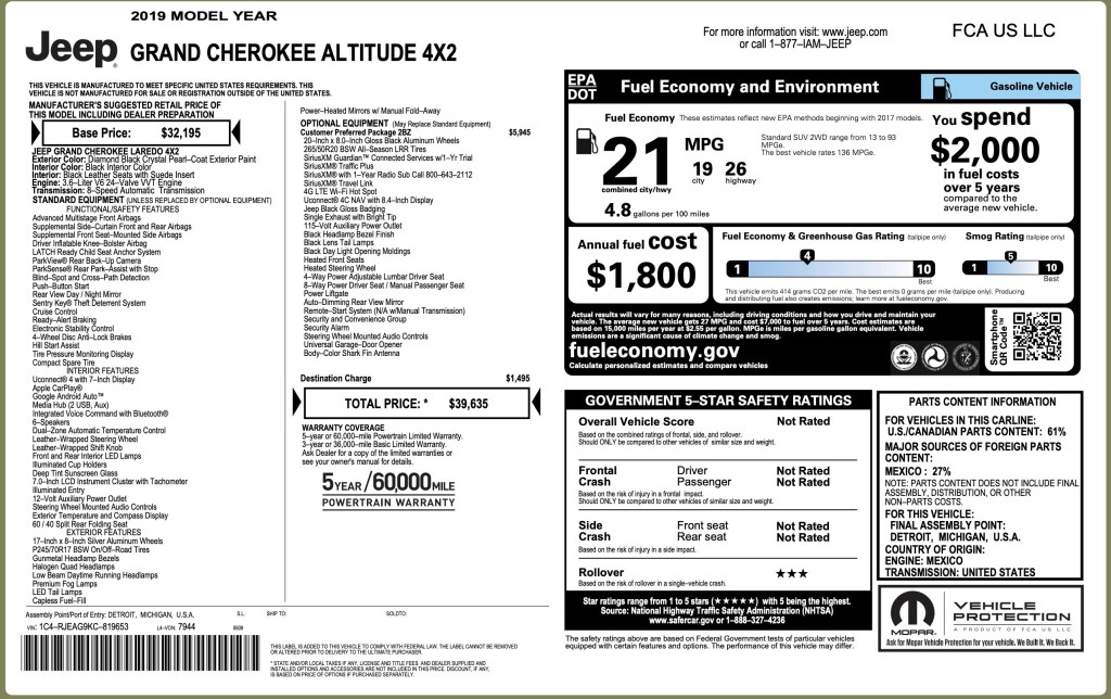 2019 Jeep Grand Cherokee Image 1