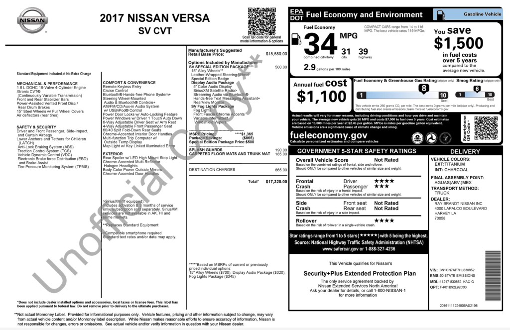 2017 Nissan Versa Image 7