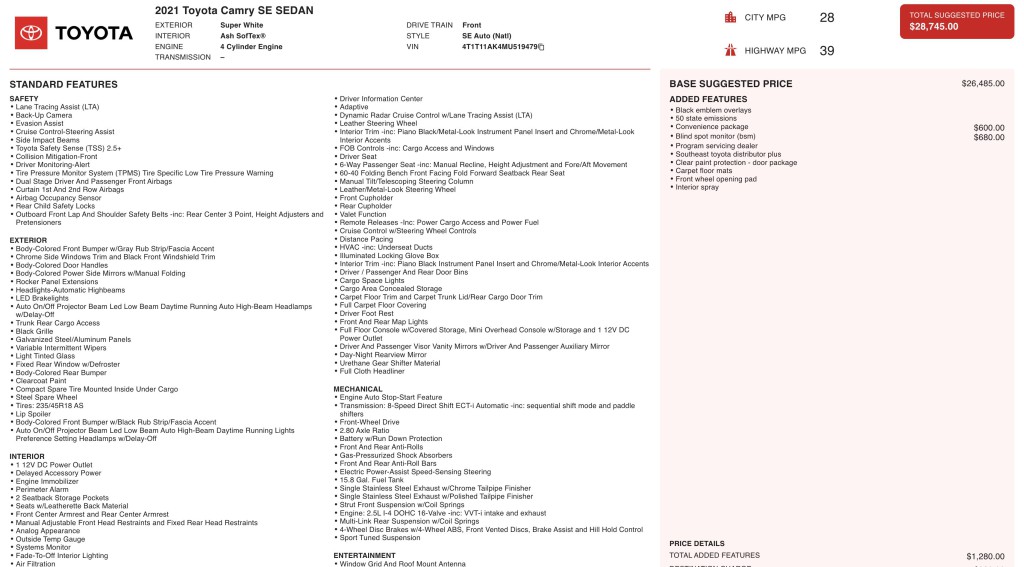 2021 Toyota Camry Image 3