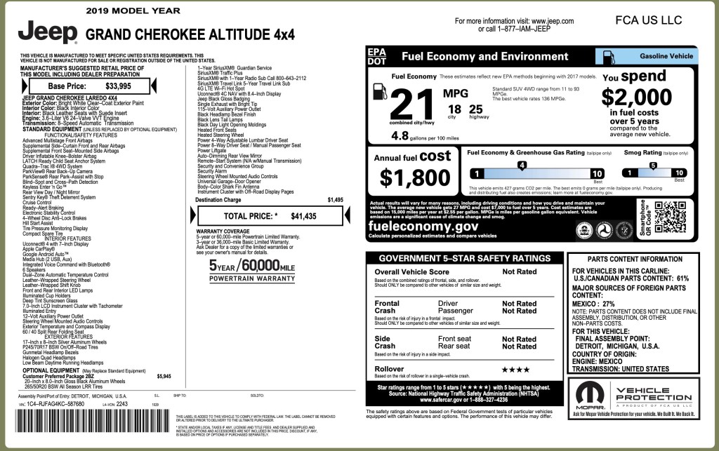 2019 Jeep Grand Cherokee Image 1