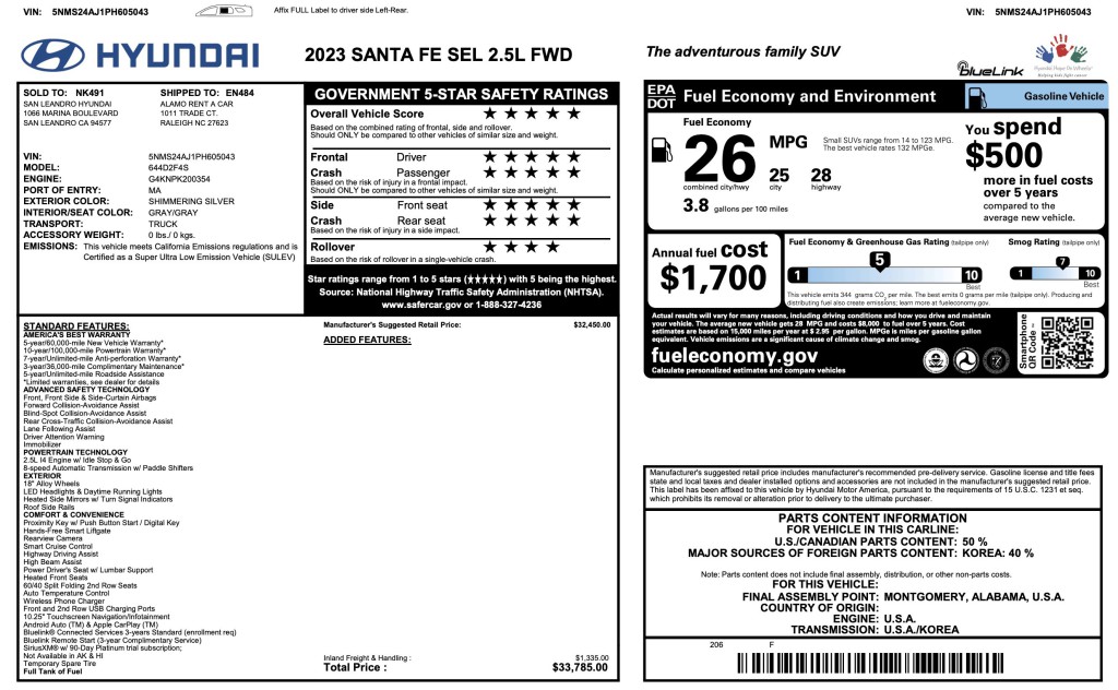 2023 Hyundai Santa Fe Image 6