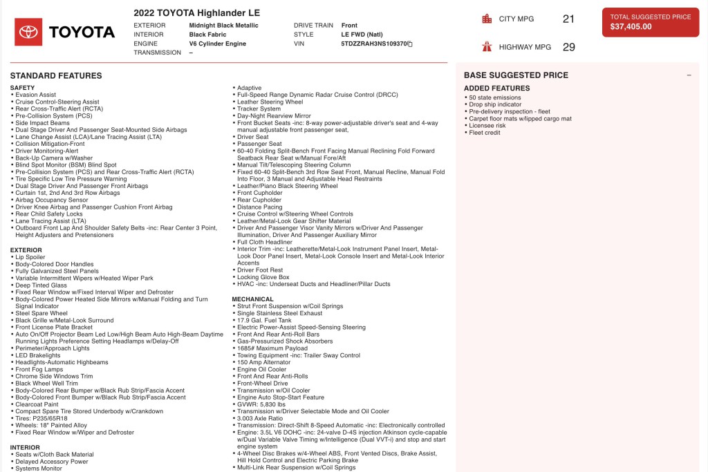 2022 Toyota Highlander Image 7