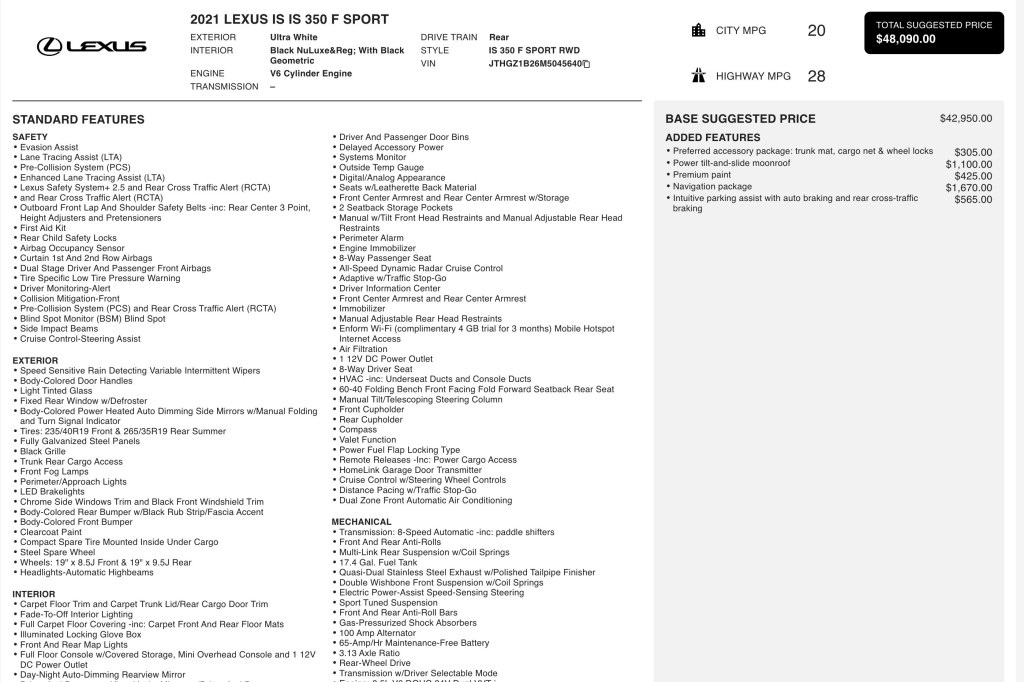 2021 Lexus IS Image 3