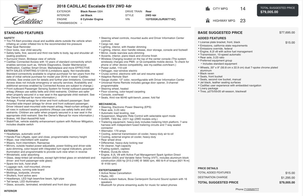 2018 Cadillac Escalade Image 6