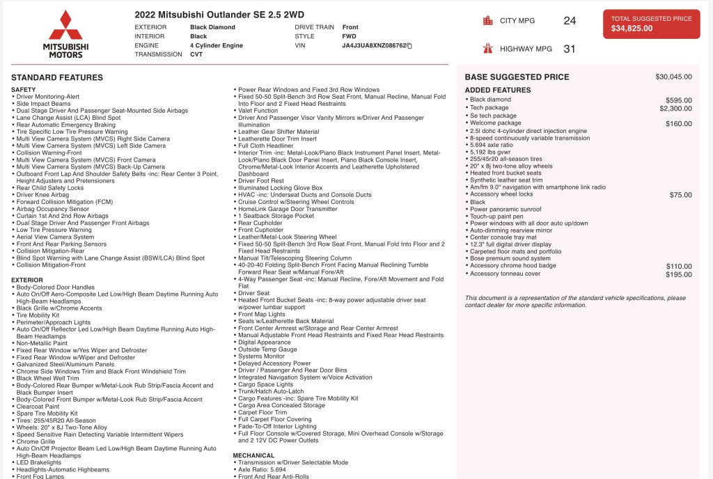 2022 Mitsubishi Outlander Image 6