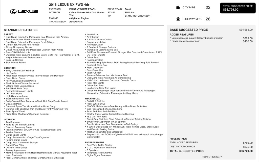2016 Lexus NX 200t Image 6
