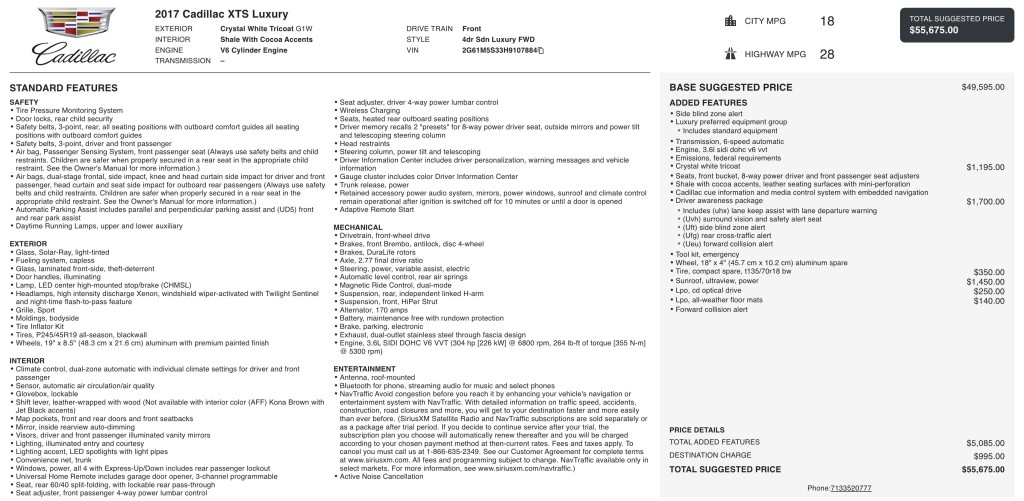 2017 Cadillac XTS Image 3