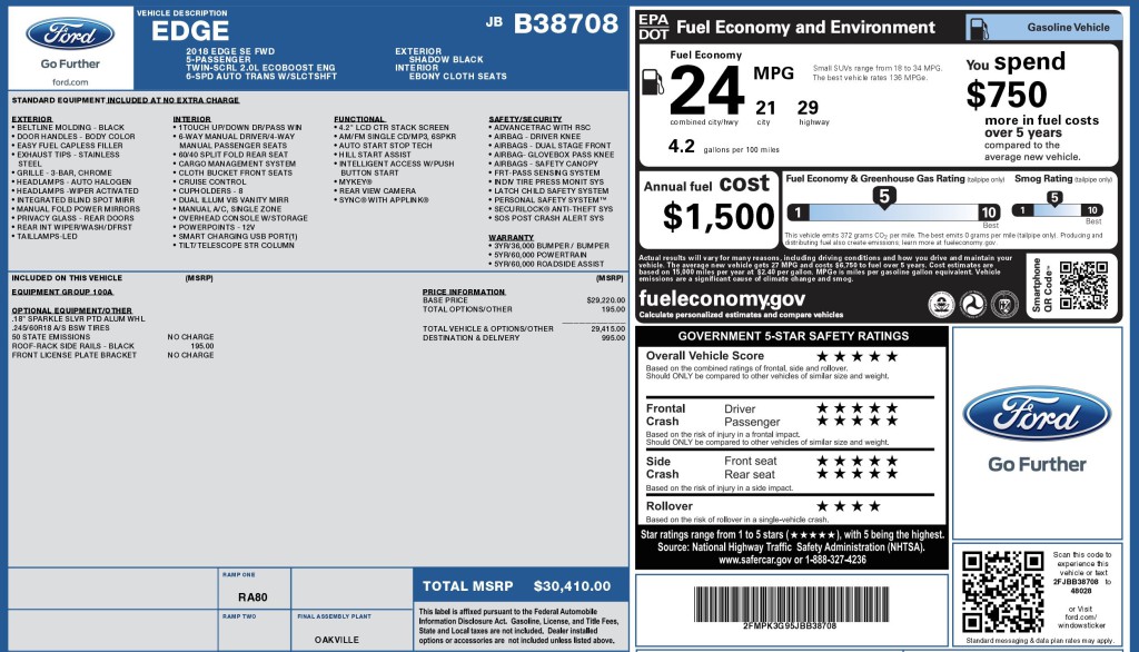 2018 Ford Edge Image 3