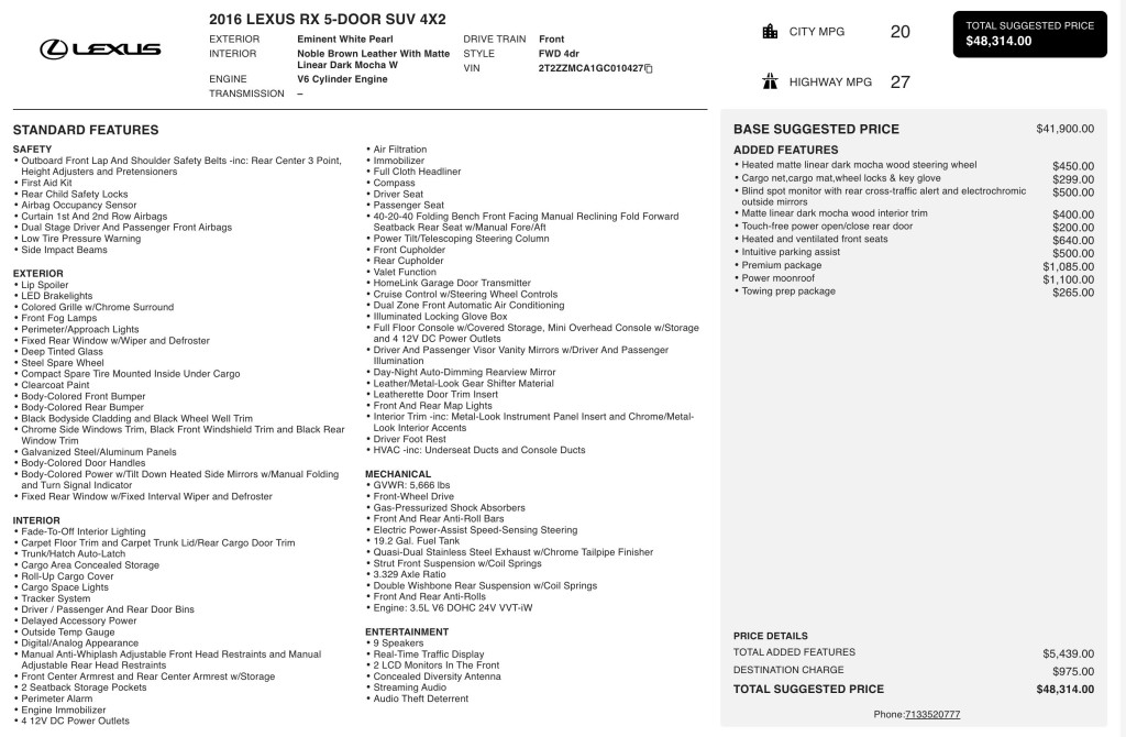 2016 Lexus RX 350 Image 6