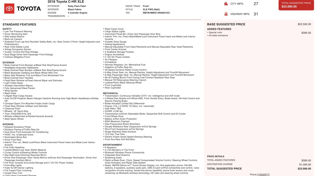 2018 Toyota C-HR Image 6