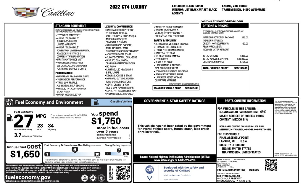2022 Cadillac CT4 Image 6