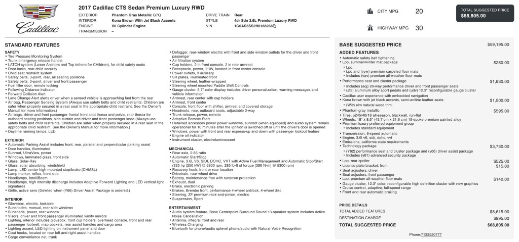 2017 Cadillac CTS Image 3