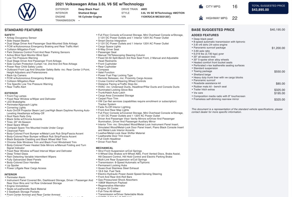 2021 Volkswagen Atlas Image 7