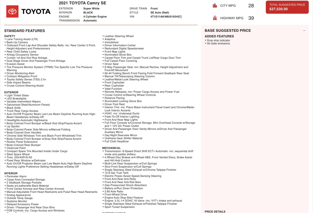 2021 Toyota Camry Image 12